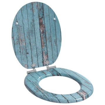 vidaXL Toiletbril Blauw 44 x 38 cm Bewerkt hout, Verzenden