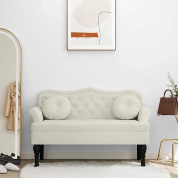 vidaXL Bankje met kussens 120,5x65x75 cm fluweel, Verzenden