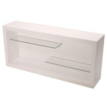 *TIP*  HIGH GLOSSY WIT WANDKASTJE MET 2 GLASPLATEN S-VEC-00, Ophalen of Verzenden