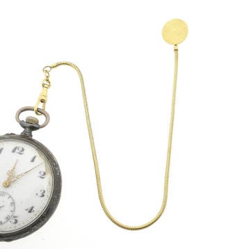 Gouden vestzak horlogeketting (voor aan een zakhorloge);..., Ophalen of Verzenden, Gebruikt, Goud, Goud
