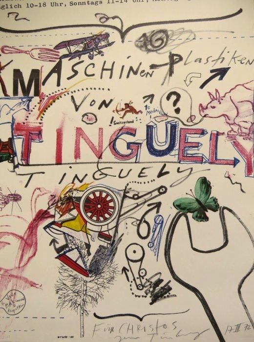 Jean Tinguely - Affiche originale dexposition, signée et, Antiquités & Art, Art | Dessins & Photographie