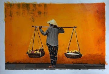 TA Duy Tung - La marchande 80 120 cm