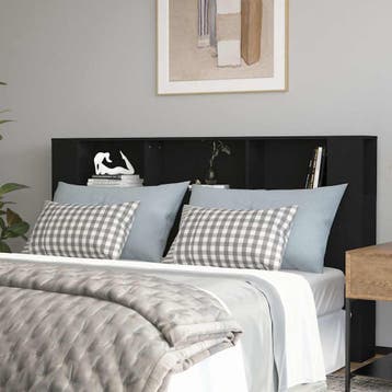 vidaXL Hoofdbordkast 180x18,5x104,5 cm zwart, Huis en Inrichting, Verzenden, Nieuw