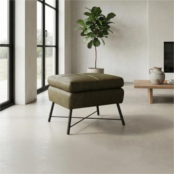 Hocker - fauteuil Proud, Huis en Inrichting, Fauteuils, Nieuw, Ophalen of Verzenden, 50 tot 75 cm, Leer