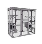 MaxxPet Kattenkooi - kattenvolière - 166x90x180cm Grijs, Ophalen of Verzenden, Nieuw