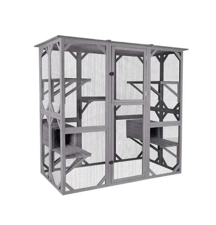 MaxxPet Kattenkooi - kattenvolière - 166x90x180cm Grijs, Animaux & Accessoires, Accessoires pour chats, Enlèvement ou Envoi