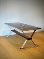Adri Belgique - Adri - Table basse - Céramique, Bois, Acier, Antiek en Kunst
