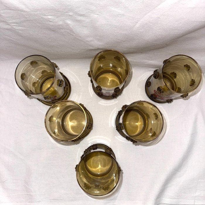 Service de boisson pour 6 (6) - Verre - verres historicistes, Antiquités & Art, Antiquités | Verre & Cristal