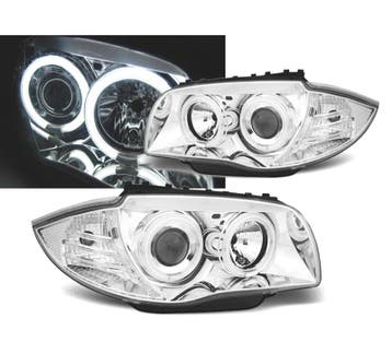 PHARES BMW E81 E87 E82 E88 ANGEL EYES CHROMÉS CCFL, Verzenden