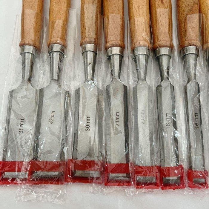 Woodworking Chisel Set (12 pcs) — Chrome Vanadium Steel, Antiek en Kunst, Antiek | Speelgoed
