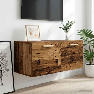 vidaXL Wandkast Muurmontage Oud hout 80 x 36,5 x 35 cm, Huis en Inrichting, Kasten | Wandmeubels, Verzenden, Nieuw