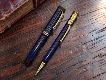 Parker - Duofold Lapis Blue Marble - Vulpen, Nieuw