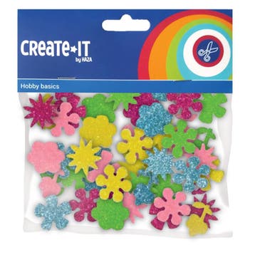 Foam Bloemenmix Glitter 25st, Hobby en Vrije tijd, Verzenden, Nieuw