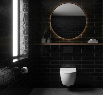 Wandtegel Equipe Trendy Handvorm Negro Zwart Glans 6,5x13, Nieuw, Minder dan 20 cm, 10 m² of meer, Wandtegels