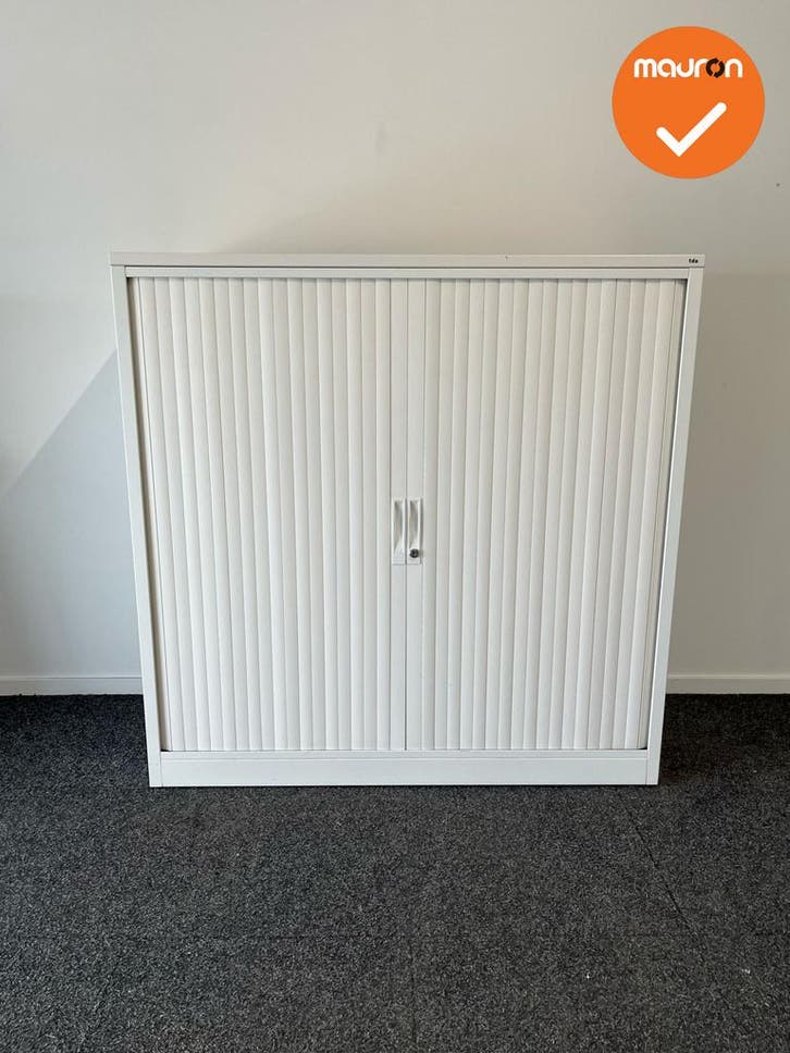 TDS Roldeurkast - 120x120x46cm - Wit met witte kunststof deu, Zakelijke goederen, Kantoor en Winkelinrichting | Kantoormeubilair en Inrichting
