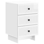 vidaXL Nachtkastje Hoogglans Wit 43 x 41 x 66,5 cm Bewerkt, Huis en Inrichting, Slaapkamer | Nachtkastjes, Verzenden, Nieuw