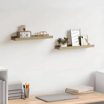 vidaXL Wandplanken 2 st Sonoma eiken 40x9x3 cm, Verzenden, Nieuw