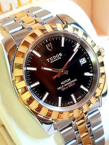 Tudor - Geneva Classic Date 38mm - BLACK DIAL - Zonder