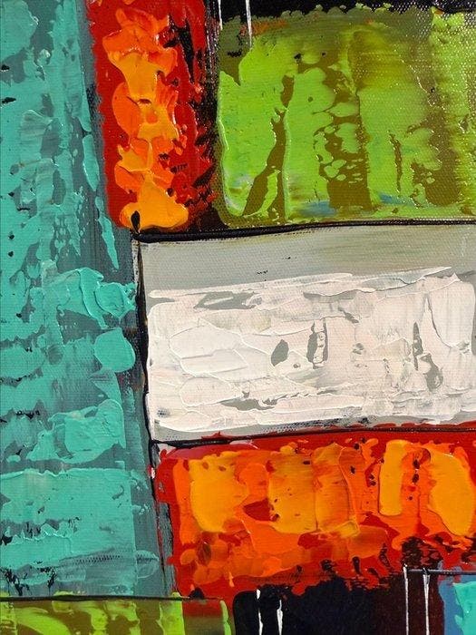 Tran th huyn trân (XX - Vibration  œuvre dart encadrée,, Antiek en Kunst, Kunst | Schilderijen | Modern