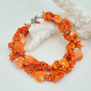 Koraal - Zilver - Armband - CORALLO MEDITERRANEO