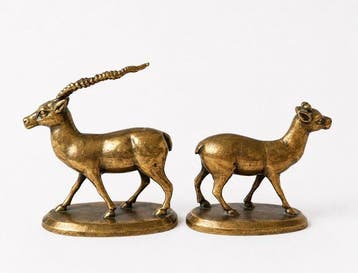 Messing Blackbuck-figuren - Messing - India - Britse Raj