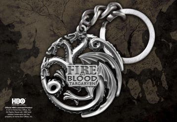 Game of Thrones Metalen Sleutelhanger Targaryen Sigil (Steel, Verzamelen, Ophalen of Verzenden, Nieuw
