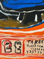 Malo - Three heads - like basquiat, Antiek en Kunst
