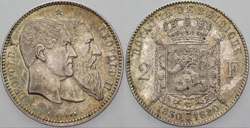 2 Franc 1880 Belgie-koenigreich Leopold Ii 1865-1909, Verzenden, België