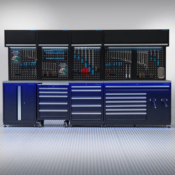 Datona Werkplaatsinrichting PREMIUM met RVS werkblad en, Doe-het-zelf en Bouw, Werkbanken, Ophalen of Verzenden