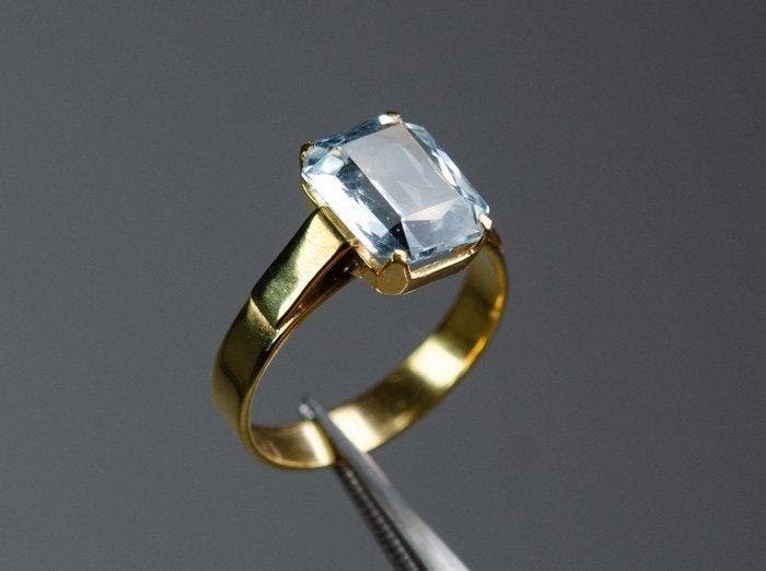 Zonder minimumprijs - Ring - 875 zilver - natuurlijke 4.00, Handtassen en Accessoires, Ringen