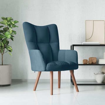 vidaXL Relaxstoel fluweel blauw, Verzenden, Nieuw