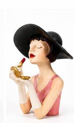 Buste, Elegante Art Deco vrouw met spiegel en lipstick - 31