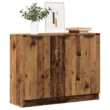 vidaXL Dressoir 90,5x30x70 cm bewerkt hout oud houtkleurig, Verzenden