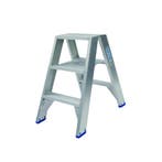 Solide dubbele trapladder 2×3 treden -0.75m, Ophalen of Verzenden, Nieuw, Trap, Minder dan 2 meter