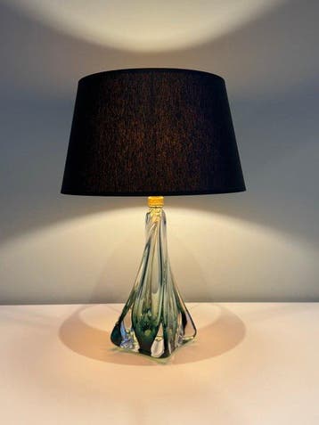 Val Saint Lambert - René Delvenne - Tafellamp - Kristal, Antiek en Kunst