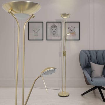 vidaXL Vloerlamp LED dimbaar 23 W, Verzenden, Nieuw