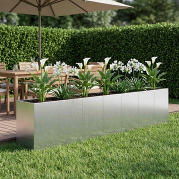 vidaXL Plantenbak zilver 280 x 40 x 60 cm Gegalvaniseerd, Jardin & Terrasse, Pots de fleurs, Verzenden