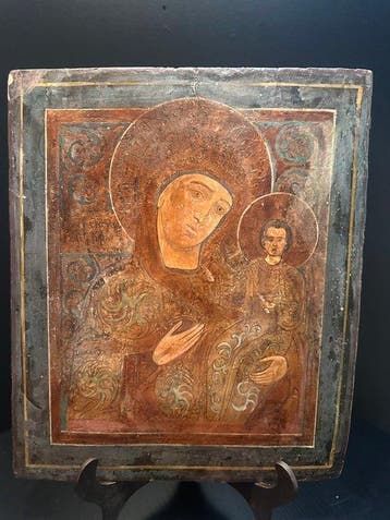 Icoon - Antieke Russisch-orthodoxe icoon van