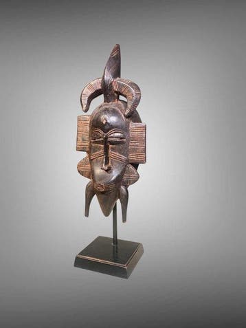 Masque Senofou ( 39 CM) - Masque Senofou sur socle - Senufo, Antiek en Kunst