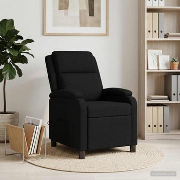vidaXL Massage Relaxstoel Zwart Stof, Verzenden, Nieuw