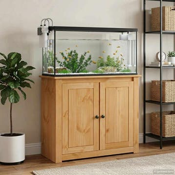 vidaXL Aquarium Stand PANAMA Bruin 81 x 36 x 73 cm Massief, Dieren en Toebehoren, Verzenden, Nieuw
