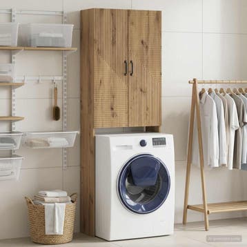 vidaXL Toiletkast HAARLEM Artisanaal eiken 66 x 25,5 x 190, Verzenden, Nieuw