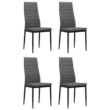 vidaXL Eetkamerstoelen 4 st stof lichtgrijs, Huis en Inrichting, Stoelen, Verzenden, Nieuw