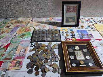 Wereld. Collection of coins and banknotes incl. silver
