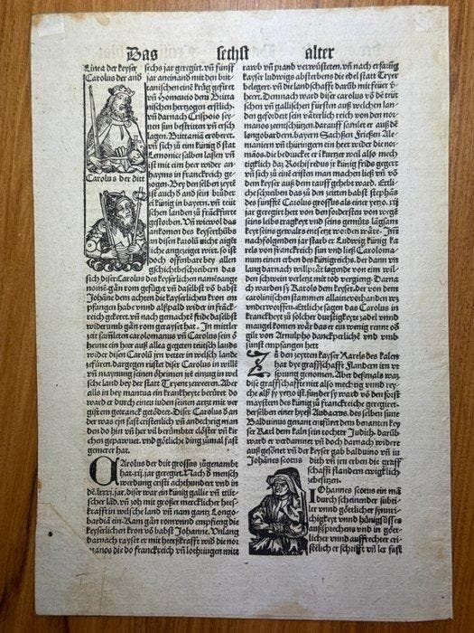 Johann Schönsperger (ca. 1455–1521), Augsburg - 1 Blatt, Antiek en Kunst, Antiek | Boeken en Manuscripten