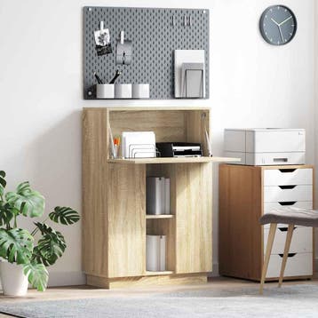 vidaXL Bureau met plank Sonoma Eik 71.5 x 31.5 x 106.5 cm, Verzenden, Nieuw