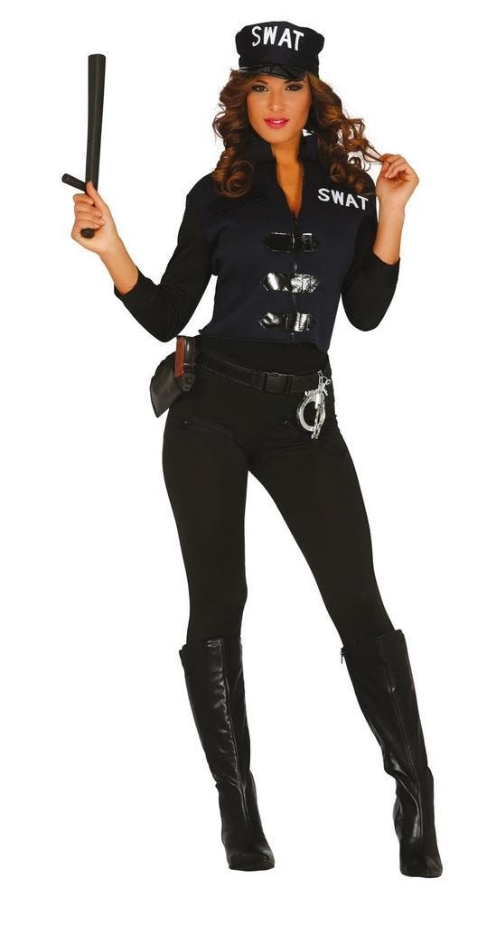 Swat Kostuum Dames, Kleding | Dames, Carnavalskleding en Feestkleding, Nieuw, Verzenden