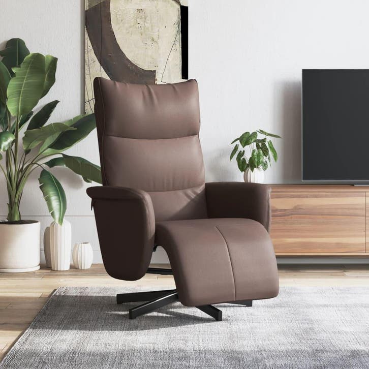 vidaXL Fauteuil verstelbaar met voetensteun kunstleer bruin, Huis en Inrichting, Fauteuils, Nieuw, Verzenden