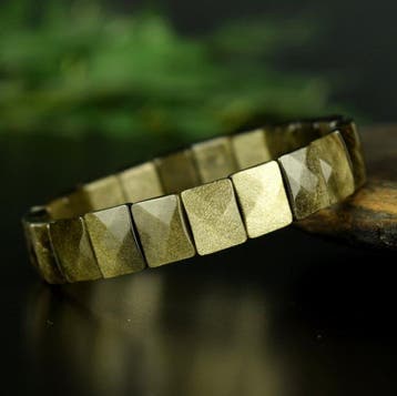 Obsidiaan Hoogwaardige armband - iriserende gouden obsidiaan