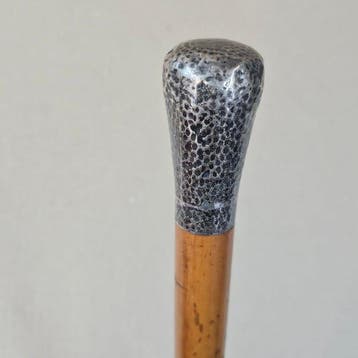 Wandelstok - Hout, Zilver - Biedermeier wandelstok